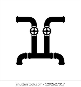 Pipe Icon, Pipe Fitting Icon Vector Art Illustration