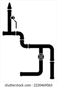 Pipe Icon, Pipe Fitting Icon Vector Art Illustration