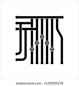 Pipe Icon, Pipe Fitting Icon, Water, Gas, Oil Pipeline, Plumbing Work Vector Art Illustration