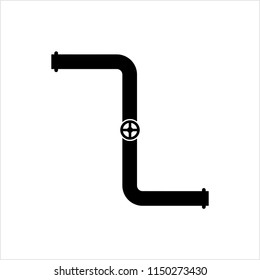 Pipe Icon, Pipe Fitting Icon, Water, Gas, Oil Pipeline, Plumbing Work Vector Art Illustration