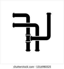 Pipe Icon, Pipe Fitting Icon, Water, Gas, Oil Pipeline, Plumbing Work Vector Art Illustration