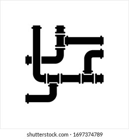 Pipe Icon, Pipe Fitting Icon, Wasser, Gas, Öl Pipeline, Vektorillustration Klempnerarbeiten