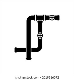 Pipe Icon, Pipe Fitting Icon, Water, Gas, Oil Pipeline, Plumbing Work Vector Art Illustration