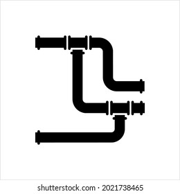 Pipe Icon, Pipe Fitting Icon, Water, Gas, Oil Pipeline, Plumbing Work Vector Art Illustration