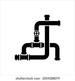 Icono de tubería, Icono de fijación de tubería, agua, gas, oleoducto, trabajo de fontanería Ilustración de arte de vectores