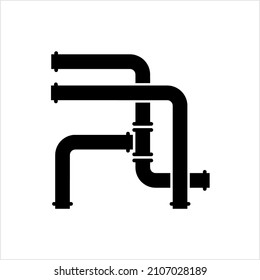 Icono de tubería, Icono de fijación de tubería, agua, gas, oleoducto, trabajo de fontanería Ilustración de arte de vectores
