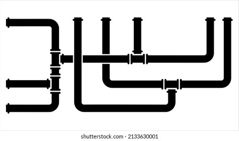 Icono de tubería, Icono de fijación de tubería, agua, gas, oleoducto, trabajo de fontanería Ilustración de arte de vectores