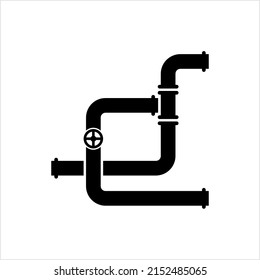 Pipe Icon, Pipe Fitting Icon, Water, Gas, Oil Pipeline, Plumbing Work Vector Art Illustration
