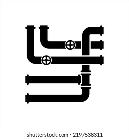 Pipe-Icon, Pipe-Fitting-Symbol, Wasser, Gas, Öl-Pipeline, Klempnerarbeiten, Vektorgrafik-Illustration