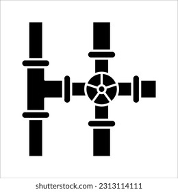 Icono de tubería, icono de fijación de tubería, agua, gas, oleoducto, ilustración vectorial sobre fondo blanco