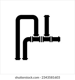 Pipe-Icon, Pipe-Fitting-Symbol, Wasser, Gas, Öl-Pipeline, Klempnerarbeiten, Vektorgrafik-Illustration