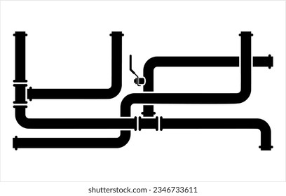 Icono de tubería, Icono de fijación de tubería, agua, gas, oleoducto, trabajo de fontanería Ilustración de arte de vectores