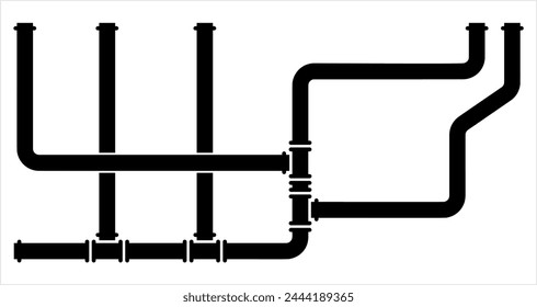 Icono de tubería, Icono de montaje de tubería, Agua, Gas, Tubería de petróleo, Ilustración de Arte vectorial de trabajo de plomería