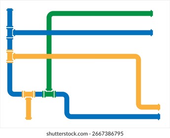 Ícone de tubulação, ícone de encaixe de tubulação, água, gás, oleoduto, encanamento trabalho vetor arte ilustração