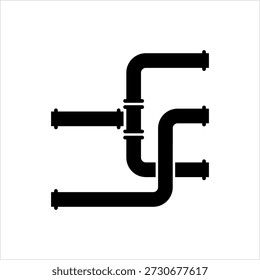 Pipe Icon, Pipe Fitting Icon, Wasser, Gas, Öl-Pipeline, Sanitär-Arbeit Vektor Kunst Illustration
