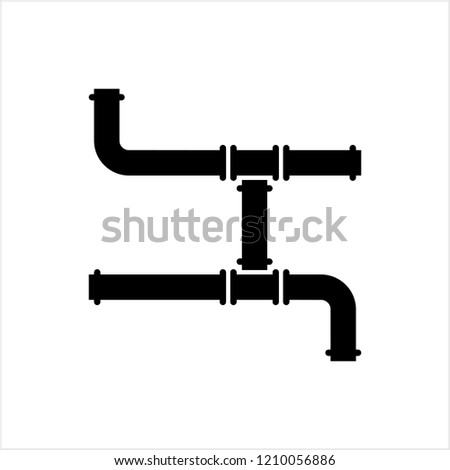 Pipe Icon, Pipe Fitting Icon, Water, Gas, Oil Pipeline, Plumbing Work Vector Art Illustration
