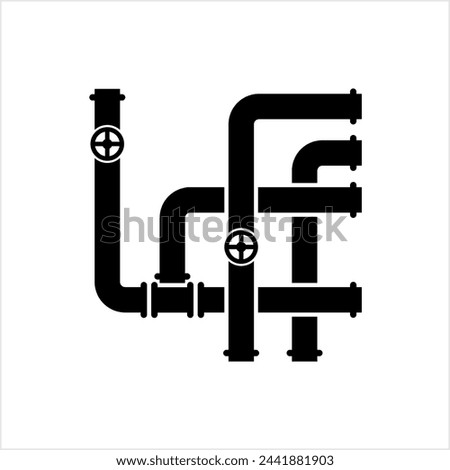 Pipe Icon, Pipe Fitting Icon, Water, Gas, Oil Pipeline, Plumbing Work Vector Art Illustration
