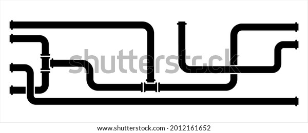 Pipe Icon, Pipe Fitting Icon,\
Water, Gas, Oil Pipeline, Plumbing Work Vector Art\
Illustration
