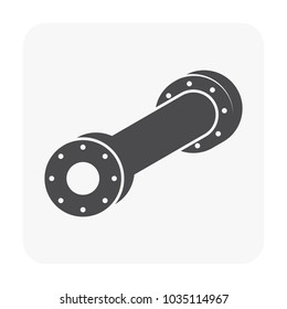Pipe icon and flange fitting for pipeline connection with valve and other pipe. Using for transportation liquid and gas i.e. crude, oil, natural gas, sewage, wastewater. Also for plumbing, irrigation.