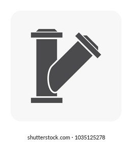 Pipe icon and flange fitting for pipeline connection with valve and other pipe. Using for transportation liquid and gas i.e. crude, oil, natural gas, sewage, wastewater. Also for plumbing, irrigation.