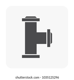 Pipe icon and flange fitting for pipeline connection with valve and other pipe. Using for transportation liquid and gas i.e. crude, oil, natural gas, sewage, wastewater. Also for plumbing, irrigation.