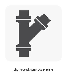 Pipe icon and flange fitting for pipeline connection with valve and other pipe. Using for transportation liquid and gas i.e. crude, oil, natural gas, sewage, wastewater. Also for plumbing, irrigation.