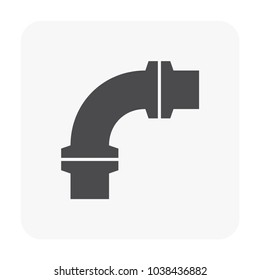 Pipe icon and flange fitting for pipeline connection with valve and other pipe. Using for transportation liquid and gas i.e. crude, oil, natural gas, sewage, wastewater. Also for plumbing, irrigation.