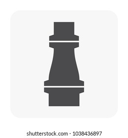 Pipe icon and flange fitting for pipeline connection with valve and other pipe. Using for transportation liquid and gas i.e. crude, oil, natural gas, sewage, wastewater. Also for plumbing, irrigation.