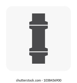 Pipe icon and flange fitting for pipeline connection with valve and other pipe. Using for transportation liquid and gas i.e. crude, oil, natural gas, sewage, wastewater. Also for plumbing, irrigation.