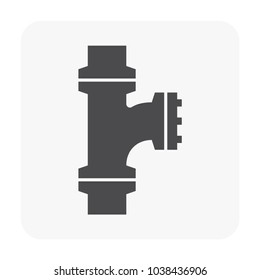 Pipe icon and flange fitting for pipeline connection with valve and other pipe. Using for transportation liquid and gas i.e. crude, oil, natural gas, sewage, wastewater. Also for plumbing, irrigation.