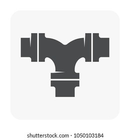 Pipe icon and flange fitting for pipeline connection with valve and other pipe. Using for transportation liquid and gas i.e. crude, oil, natural gas, sewage, wastewater. Also for plumbing, irrigation.