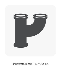 Pipe icon and flange fitting for pipeline connection with valve and other pipe. Using for transportation liquid or gas i.e. crude, oil, natural gas, sewage, wastewater. Also for plumbing, irrigation.