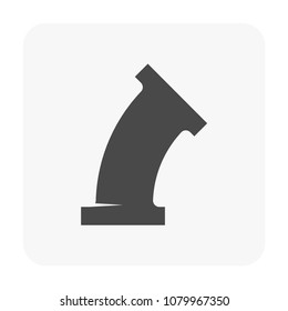 Pipe icon and flange fitting for pipeline connection with valve and other pipe. Using for transportation liquid or gas i.e. crude, oil, natural gas, sewage, wastewater. Also for plumbing, irrigation.