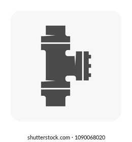 Pipe icon and flange fitting for pipeline connection with valve and other pipe. Using for transportation liquid or gas i.e. crude, oil, natural gas, sewage, wastewater. Also for plumbing, irrigation.