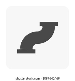 Pipe icon and flange fitting for pipeline connection with valve and other pipe. Using for transportation liquid or gas i.e. crude, oil, natural gas, sewage, wastewater. Also for plumbing, irrigation.