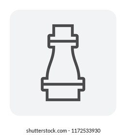 Pipe icon and flange fitting for pipeline connection with valve and other pipe. Using for transportation liquid or gas i.e. crude, oil, natural gas, sewage, wastewater, plumbing. 64x64 pixel icon.