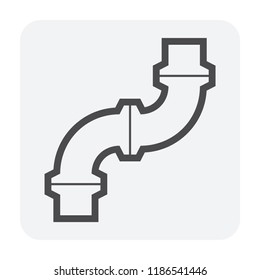 Pipe icon and flange fitting for pipeline connection with valve and other pipe. Using for transportation liquid or gas i.e. crude, oil, natural gas, sewage, wastewater. Also for plumbing, irrigation.