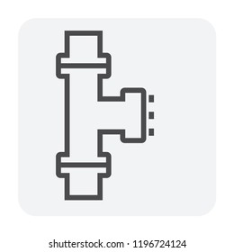 Pipe icon and flange fitting for pipeline connection with valve and other pipe. Using for transportation liquid or gas i.e. crude, oil, natural gas, sewage, wastewater, plumbing, irrigation. 64x64 px.