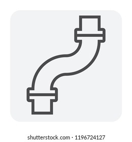 Pipe icon and flange fitting for pipeline connection with valve and other pipe. Using for transportation liquid or gas i.e. crude, oil, natural gas, sewage, wastewater, plumbing, irrigation. 64x64 px.