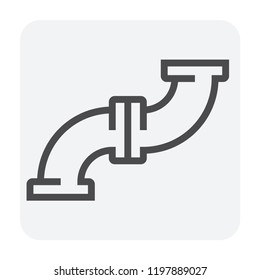 Pipe icon and flange fitting for pipeline connection with valve and other pipe. Using for transportation liquid or gas i.e. crude, oil, natural gas, sewage, wastewater, plumbing, irrigation. 64x64 px.