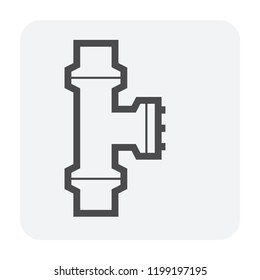 Pipe icon and flange fitting for pipeline connection with valve and other pipe. Using for transportation liquid or gas i.e. crude, oil, natural gas, sewage, wastewater. Also for plumbing, irrigation.