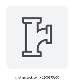Pipe icon and flange fitting for pipeline connection with valve and other pipe. Using for transportation liquid or gas i.e. crude, oil, natural gas, sewage, wastewater, plumbing, irrigation. 64x64 px.
