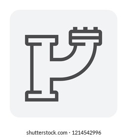 Pipe icon and flange fitting for pipeline connection with valve and other pipe. Using for transportation liquid or gas i.e. crude, oil, natural gas, sewage, wastewater, plumbing, irrigation. 64x64 px.