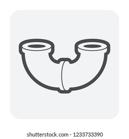 Pipe icon and flange fitting for pipeline connection with valve and other pipe. Using for transportation liquid or gas i.e. crude, oil, natural gas, sewage, wastewater. Also for plumbing, irrigation.