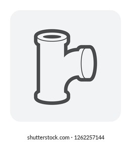 Pipe icon and flange fitting for pipeline connection with valve and other pipe. Using for transportation liquid or gas i.e. crude, oil, natural gas, sewage, wastewater. Also for plumbing, irrigation.