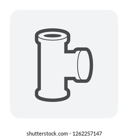 Pipe icon and flange fitting for pipeline connection with valve and other pipe. Using for transportation liquid or gas i.e. crude, oil, natural gas, sewage, wastewater. Also for plumbing, irrigation.