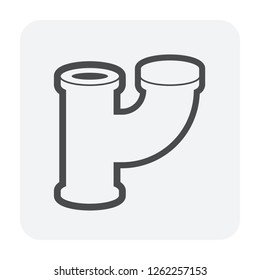 Pipe icon and flange fitting for pipeline connection with valve and other pipe. Using for transportation liquid or gas i.e. crude, oil, natural gas, sewage, wastewater. Also for plumbing, irrigation.