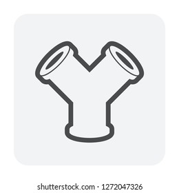 Pipe icon and flange fitting for pipeline connection with valve and other pipe. Using for transportation liquid or gas i.e. crude, oil, natural gas, sewage, wastewater. Also for plumbing, irrigation.