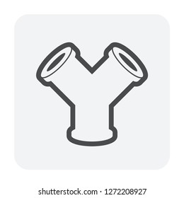Pipe icon and flange fitting for pipeline connection with valve and other pipe. Using for transportation liquid or gas i.e. crude, oil, natural gas, sewage, wastewater. Also for plumbing, irrigation.