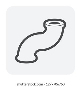 Pipe icon and flange fitting for pipeline connection with valve and other pipe. Using for transportation liquid or gas i.e. crude, oil, natural gas, sewage, wastewater. Also for plumbing, irrigation.